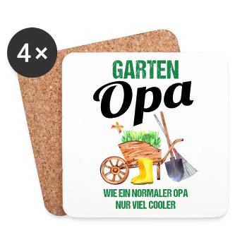 Garten Opa Lustiger Spruch Geschenk Herren - Untersetzer (4er-Set) - Weiß - Vorne