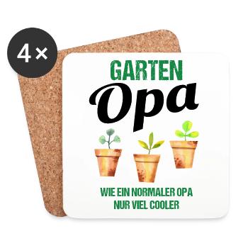 Garten Opa Lustiger Spruch Geschenk Herren - Untersetzer (4er-Set) - Weiß - Vorne