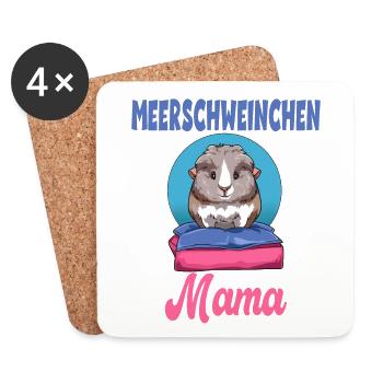 Meerschweinchen Mama für eine Meerschweinchen - Untersetzer (4er-Set) - Weiß - Vorne