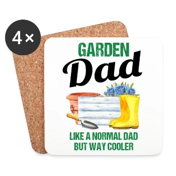 Garten Papa Lustiger Spruch Geschenk Herren - Untersetzer (4er-Set) - Weiß - Vorne