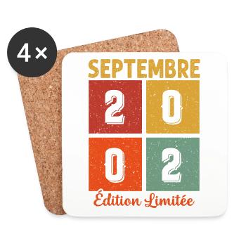 Septembre 2002 Édition limitée Cadeau Anniversaire - Dessous de verre (lot de 4) - blanc - Devant