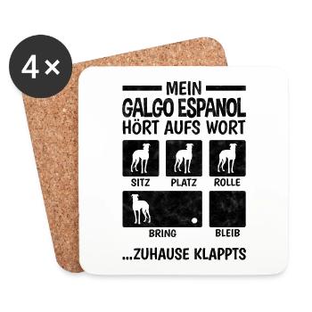 Galgo Espanol Hundetricks Spanien Windhund - Untersetzer (4er-Set) - Weiß - Vorne