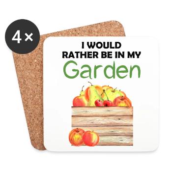 Garten Lustiger Spruch Hobbygärtner Geschenkidee - Untersetzer (4er-Set) - Weiß - Vorne