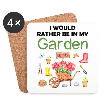 Garten Lustiger Spruch Hobbygärtner Geschenkidee - Untersetzer (4er-Set) - Weiß - Vorne