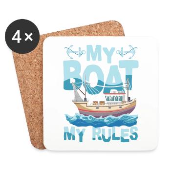 My Boat My Rules für einen Segler Kapitän Skipper - Untersetzer (4er-Set) - Weiß - Vorne