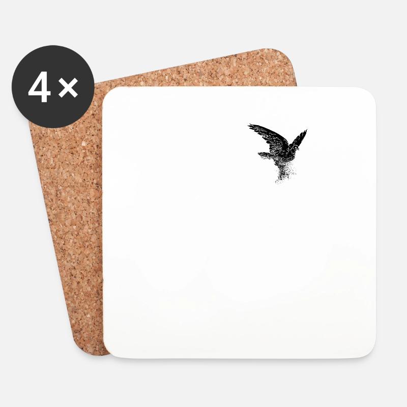 Kleine Schwarze Friedenstaube Pocket Dispersion - Untersetzer (4er-Set) - Weiß