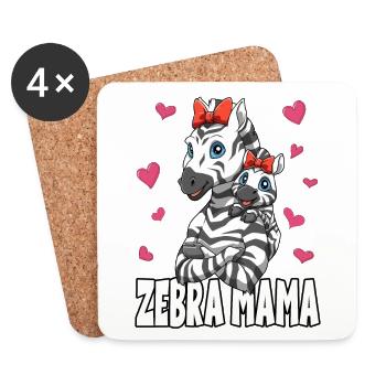Zebra Mama Muttertag Mom Mutter für eine Mama - Untersetzer (4er-Set) - Weiß - Vorne