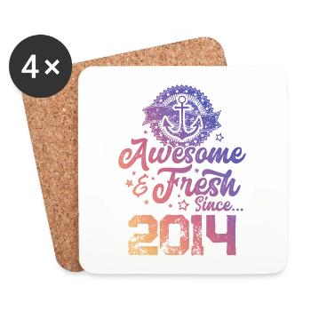 2014 awesome fresh - Untersetzer (4er-Set) - Weiß - Vorne