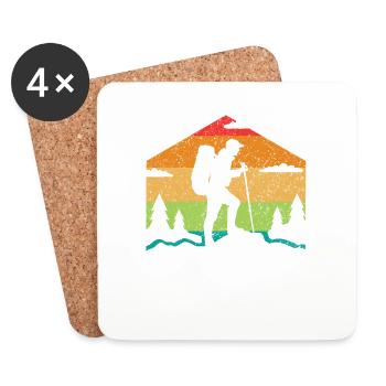 Born to hike National Parks Vintage - Coasters (set of 4) - white - Front