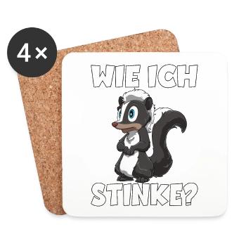 Stinktier Lustige Stinktiere Zootier Geschenk für - Untersetzer (4er-Set) - Weiß - Vorne
