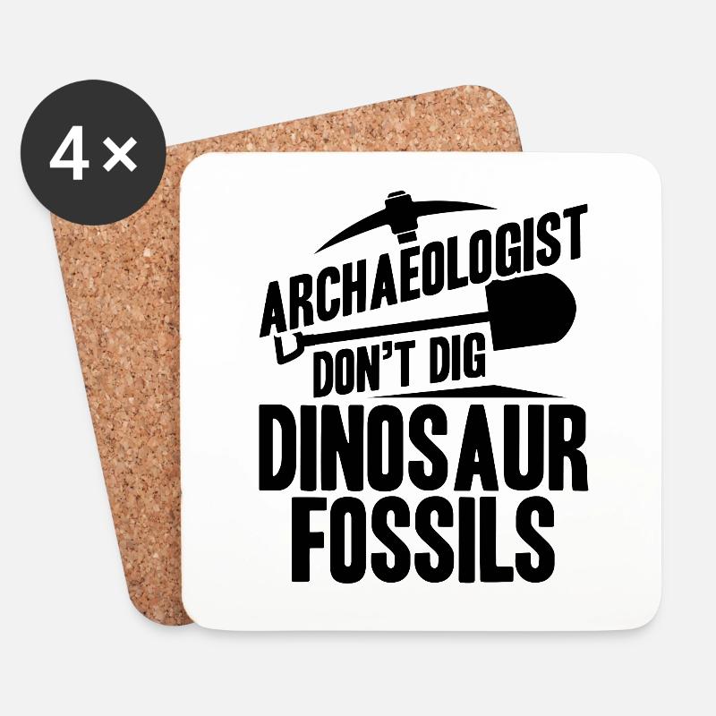 Archäologe Gräbt Dinosaurierfossilien Nicht - Untersetzer (4er-Set) - Weiß