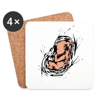 Schwangerschaft Baby Embryo - Untersetzer (4er-Set) - Weiß - Vorne