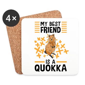 Quokka is my friend short-tailed kangaroo - Coasters (set of 4) - white - Front
