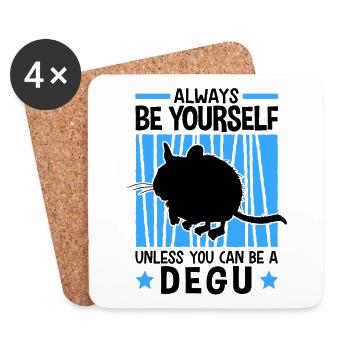 Dann sei ein Degu Nagetier Chile Degu - Untersetzer (4er-Set) - Weiß - Vorne