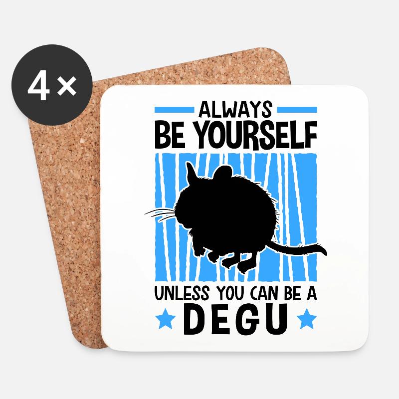 Dann sei ein Degu Nagetier Chile Degu - Untersetzer (4er-Set) - Weiß