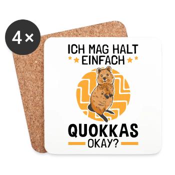 Mag einfach Quokkas Kurzschwanzkänguru - Untersetzer (4er-Set) - Weiß - Vorne