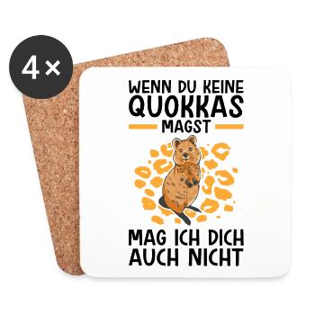 Quokkas nicht mögen Kurzschwanzkänguru - Untersetzer (4er-Set) - Weiß - Vorne
