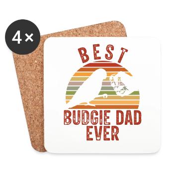 Meilleur papa perruche de tous les temps - Dessous de verre (lot de 4) - blanc - Devant
