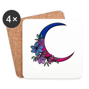 Bisexual Moon LGBT Bisexual Pride - Coasters (set of 4) - white - Front