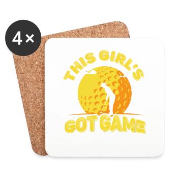 This Girl Got Game-Golfer-Golfer - Coasters (set of 4) - white - Front