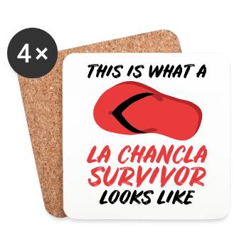 La Chancla Survivor Spanish Mexican La - Coasters (set of 4) - white - Front