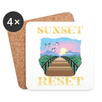 Sunset Is An Oppurtunity To Reset für einen - Untersetzer (4er-Set) - Weiß - Vorne