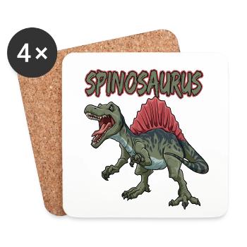 Dinosaurier Spinosaurus Fleischfresser Dino - Untersetzer (4er-Set) - Weiß - Vorne