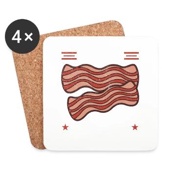 Funny Bacon Saying Crispy Bacon junk Food - Coasters (set of 4) - white - Front