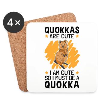 I am a Quokka short-tailed kangaroo - Coasters (set of 4) - white - Front