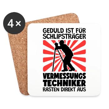 Vermessungstechniker rasten direkt aus Vermesser - Untersetzer (4er-Set) - Weiß - Vorne