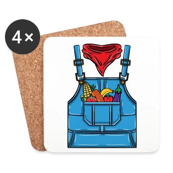 Farmer Costume Halloween - Coasters (set of 4) - white - Front