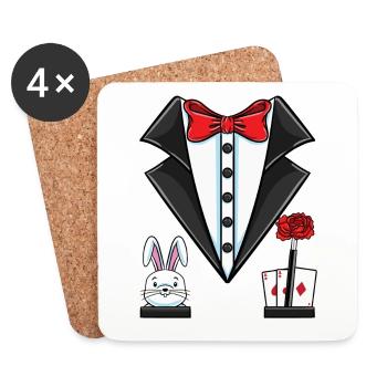 Magician Costume Halloween - Coasters (set of 4) - white - Front