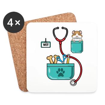 Veterinarian Costume Halloween - Coasters (set of 4) - white - Front