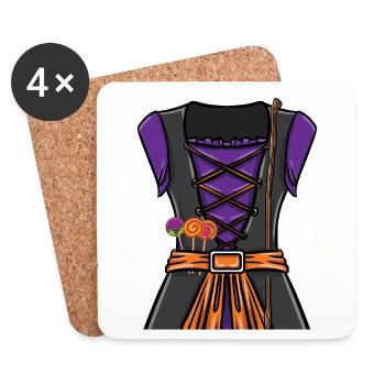 Witch Costume Halloween - Coasters (set of 4) - white - Front