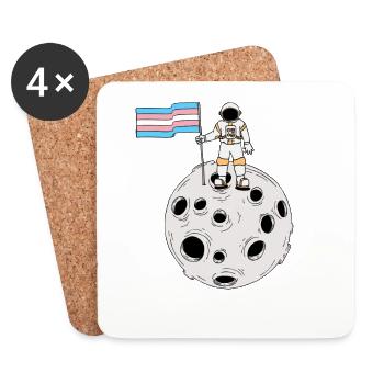 Transgender astronaut Trans Pride flag - Coasters (set of 4) - white - Front