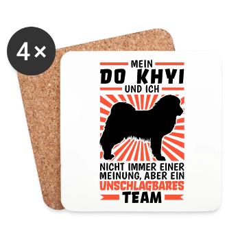 Do Khyi und ich sind unschlagbar Tibetmastiff - Untersetzer (4er-Set) - Weiß - Vorne