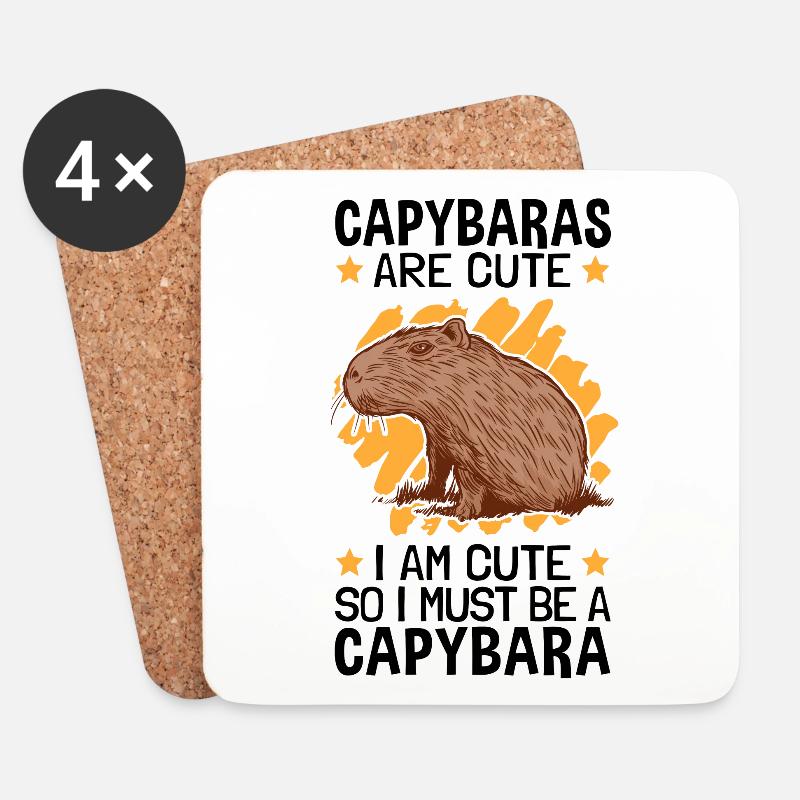 Ich bin ein Capybara Wasserschwein - Untersetzer (4er-Set) - Weiß