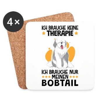 Brauche nur meinen Bobtail Schäferhund - Untersetzer (4er-Set) - Weiß - Vorne