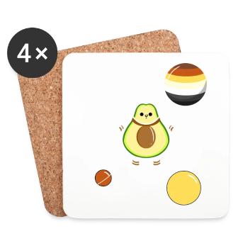 Avocado Astronaut Gay Bear Pride - Untersetzer (4er-Set) - Weiß - Vorne