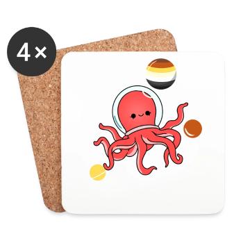 Octopus Astronaute Gay Bear Pride - Dessous de verre (lot de 4) - blanc - Devant