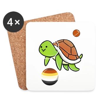 Turtles Astronaut Gay Bear Pride - Coasters (set of 4) - white - Front