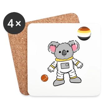 Koala Astronaut Gay Bear Pride - Untersetzer (4er-Set) - Weiß - Vorne