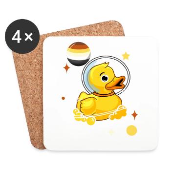 Ducks Astronaut Gay Bear Pride - Coasters (set of 4) - white - Front