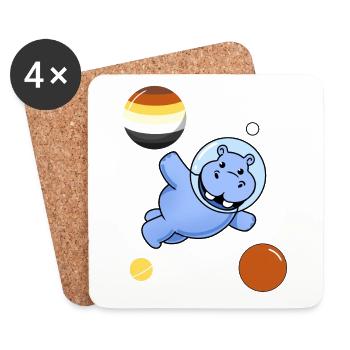Nilpferd Astronaut Gay Bear Pride - Untersetzer (4er-Set) - Weiß - Vorne