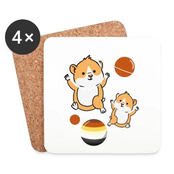 Hamster Astronaut Gay Bear Pride - Untersetzer (4er-Set) - Weiß - Vorne