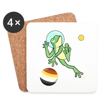 Frosch Astronaut Gay Bear Pride - Untersetzer (4er-Set) - Weiß - Vorne