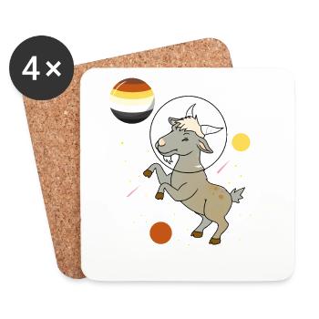 Goat Astronaut Gay Bear Pride - Coasters (set of 4) - white - Front
