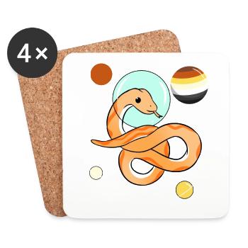 Snake Astronaut Gay Bear Pride - Coasters (set of 4) - white - Front