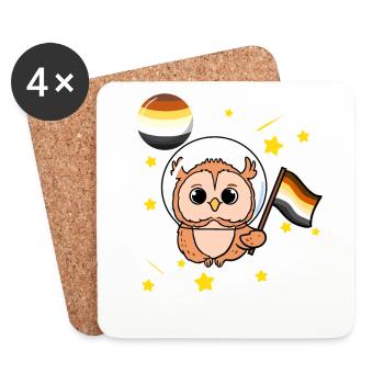 Hibou dans l’espace Gay Bear Pride - Dessous de verre (lot de 4) - blanc - Devant