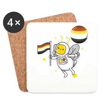 Biene im Weltraum Gay Bear Pride - Untersetzer (4er-Set) - Weiß - Vorne